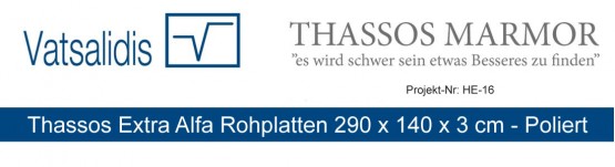 Thassos Extra Alfa Rohplatten 290 x 140 x 3